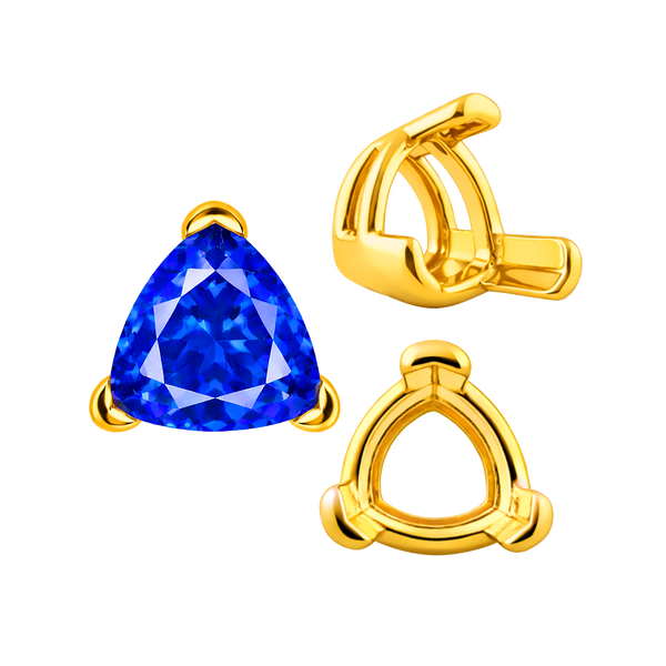 ITI NYC V-End Trillion Shape Wire Basket Settings in 18K Gold (3.00 mm - 12.00 mm)