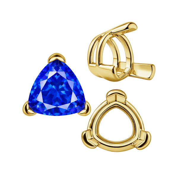 ITI NYC V-End Trillion Shape Wire Basket Settings in 14K Gold (3.00 mm - 16.00 mm)