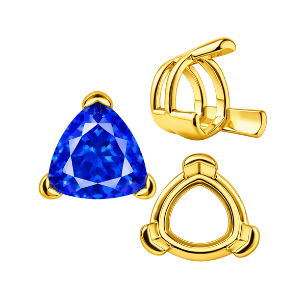 ITI NYC V-End Trillion Shape Wire Basket Settings in 14K Gold (3.00 mm - 16.00 mm)