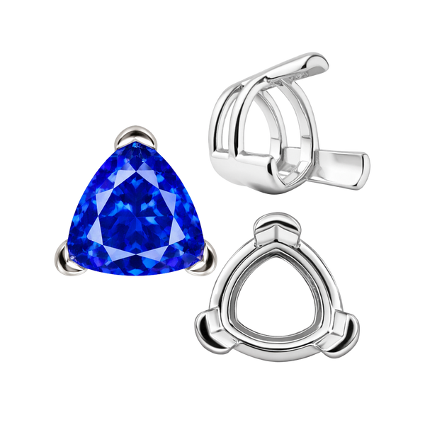 ITI NYC V-End Trillion Shape Wire Basket Settings in Sterling Silver (3.00 mm - 16.00 mm)