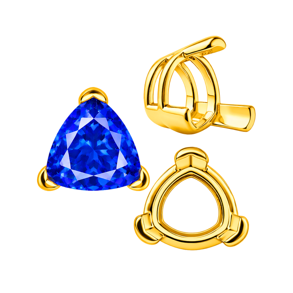 ITI NYC V-End Trillion Shape Wire Basket Settings in 18K Gold (3.00 mm - 12.00 mm)