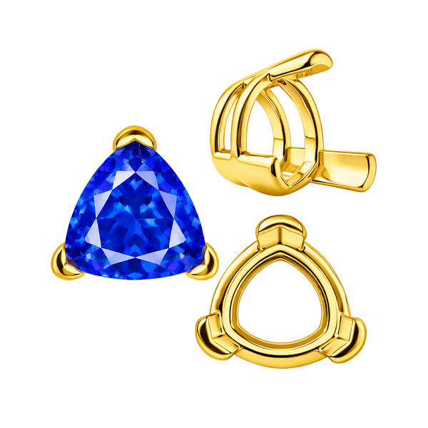 ITI NYC V-End Trillion Shape Wire Basket Settings in 14K Gold (3.00 mm - 16.00 mm)