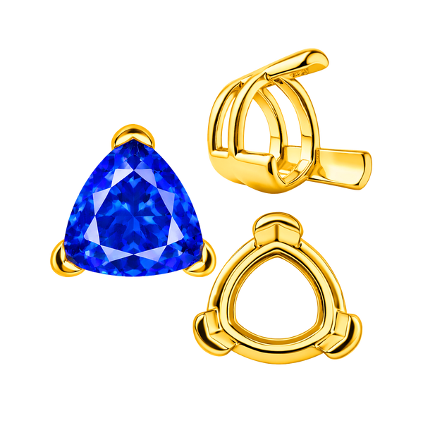 ITI NYC V-End Trillion Shape Wire Basket Settings in 18K Gold (3.00 mm - 12.00 mm)