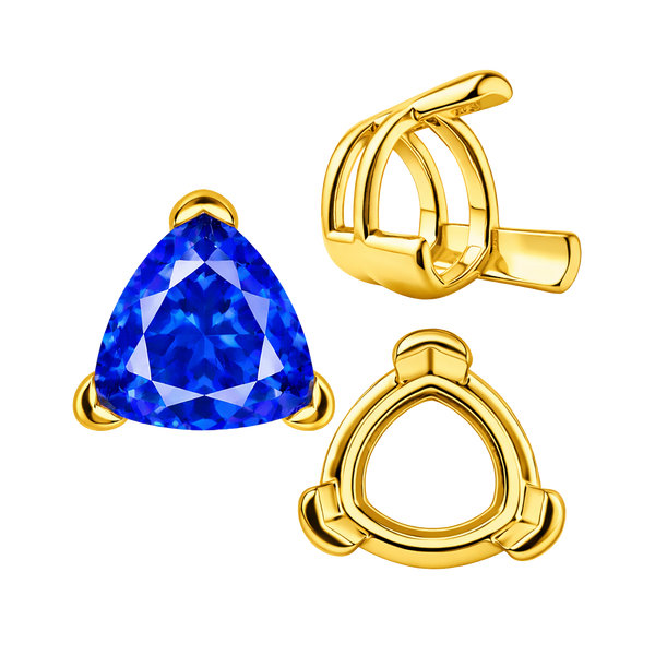 ITI NYC V-End Trillion Shape Wire Basket Settings in 14K Gold (3.00 mm - 16.00 mm)