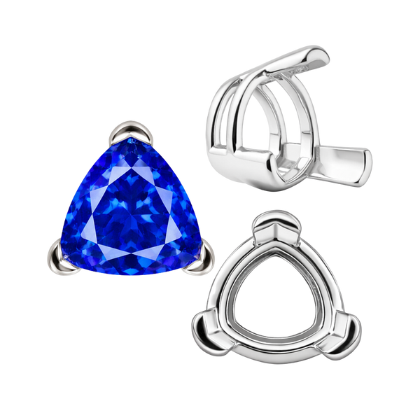 ITI NYC V-End Trillion Shape Wire Basket Settings in Sterling Silver (3.00 mm - 16.00 mm)