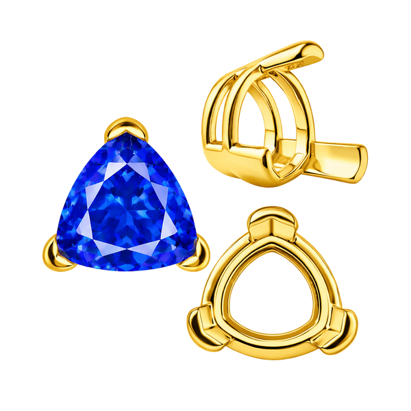 ITI NYC V-End Trillion Shape Wire Basket Settings in 14K Gold (3.00 mm - 16.00 mm)