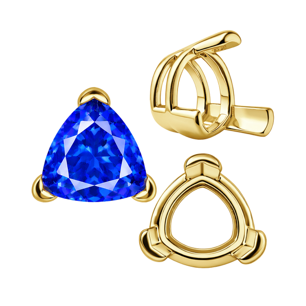 ITI NYC V-End Trillion Shape Wire Basket Settings in 14K Gold (3.00 mm - 16.00 mm)