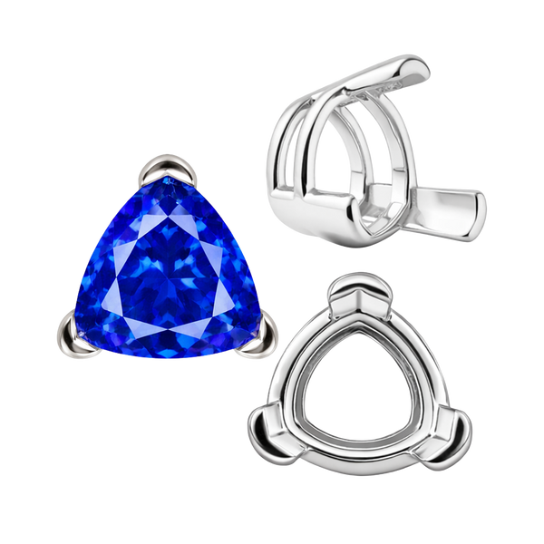 ITI NYC V-End Trillion Shape Wire Basket Settings in Sterling Silver (3.00 mm - 16.00 mm)