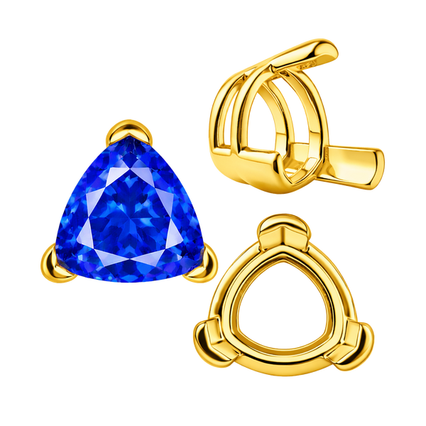 ITI NYC V-End Trillion Shape Wire Basket Settings in 14K Gold (3.00 mm - 16.00 mm)