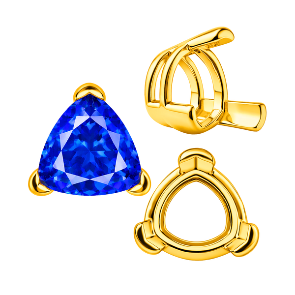 ITI NYC V-End Trillion Shape Wire Basket Settings in 18K Gold (3.00 mm - 12.00 mm)