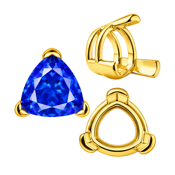 ITI NYC V-End Trillion Shape Wire Basket Settings in 14K Gold (3.00 mm - 16.00 mm)