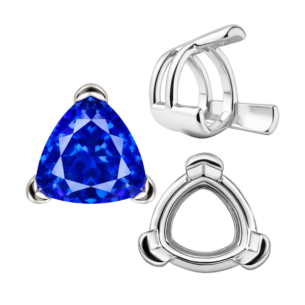 ITI NYC V-End Trillion Shape Wire Basket Settings in Sterling Silver (3.00 mm - 16.00 mm)