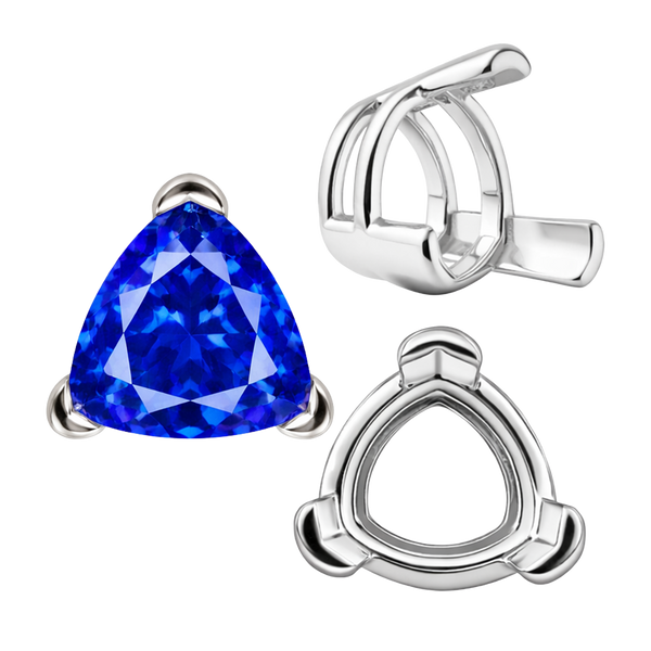 ITI NYC V-End Trillion Shape Wire Basket Settings in Sterling Silver (3.00 mm - 16.00 mm)