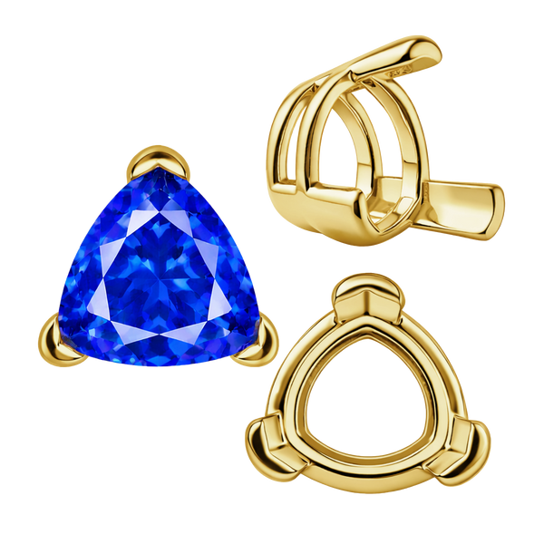 ITI NYC V-End Trillion Shape Wire Basket Settings in 14K Gold (3.00 mm - 16.00 mm)