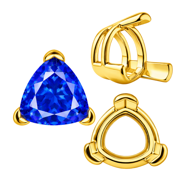 ITI NYC V-End Trillion Shape Wire Basket Settings in 14K Gold (3.00 mm - 16.00 mm)