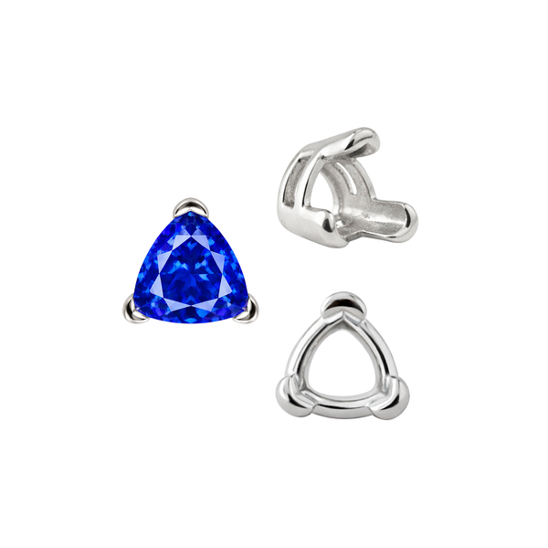 ITI NYC V-End Trillion Shape Wire Basket Settings in Sterling Silver (3.00 mm - 16.00 mm)