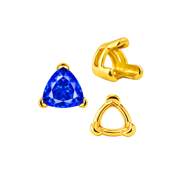 ITI NYC V-End Trillion Shape Wire Basket Settings in 18K Gold (3.00 mm - 12.00 mm)