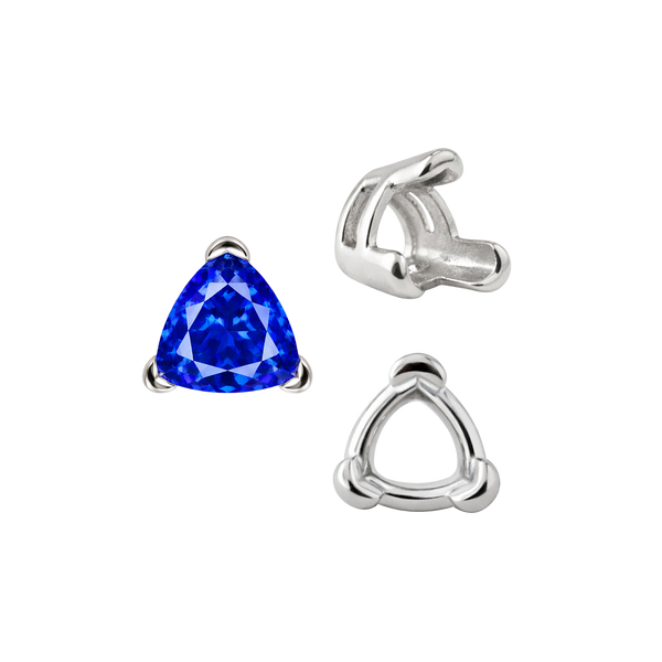 ITI NYC V-End Trillion Shape Wire Basket Settings in Sterling Silver (3.00 mm - 16.00 mm)