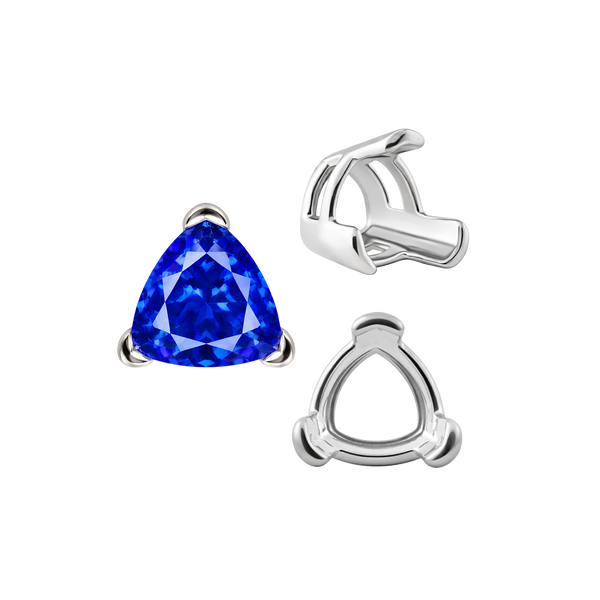 ITI NYC V-End Trillion Shape Wire Basket Settings in 14K Gold (3.00 mm - 16.00 mm)