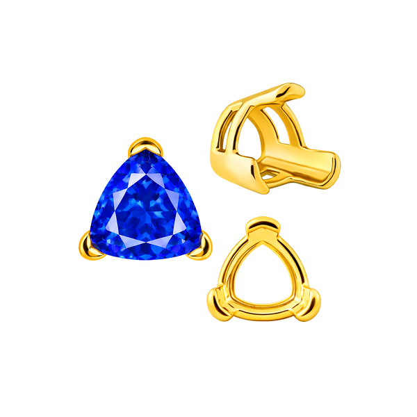 ITI NYC V-End Trillion Shape Wire Basket Settings in 18K Gold (3.00 mm - 12.00 mm)