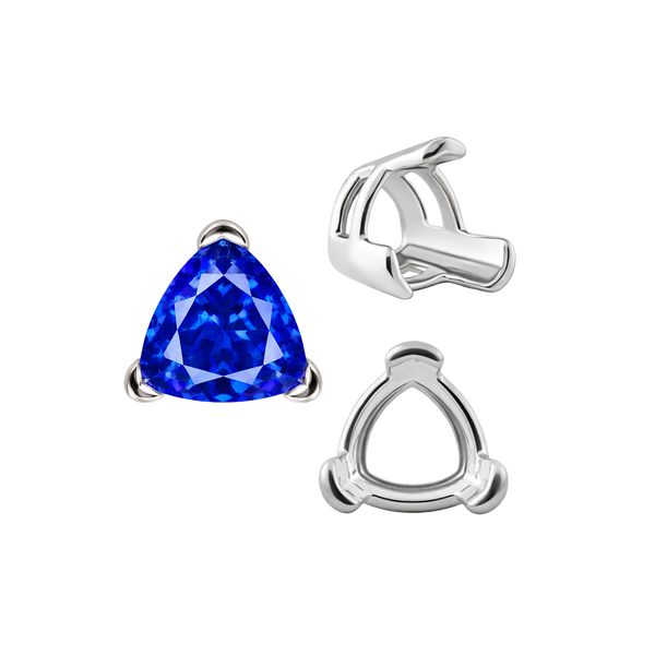 ITI NYC V-End Trillion Shape Wire Basket Settings in Sterling Silver (3.00 mm - 16.00 mm)