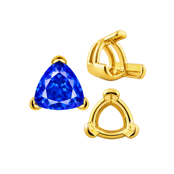 ITI NYC V-End Trillion Shape Wire Basket Settings in 14K Gold (3.00 mm - 16.00 mm)