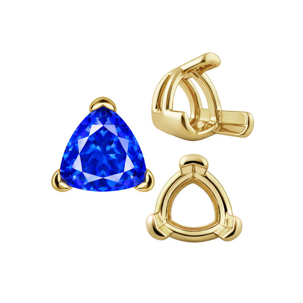 ITI NYC V-End Trillion Shape Wire Basket Settings in 14K Gold (3.00 mm - 16.00 mm)