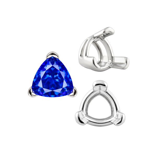 ITI NYC V-End Trillion Shape Wire Basket Settings in Sterling Silver (3.00 mm - 16.00 mm)