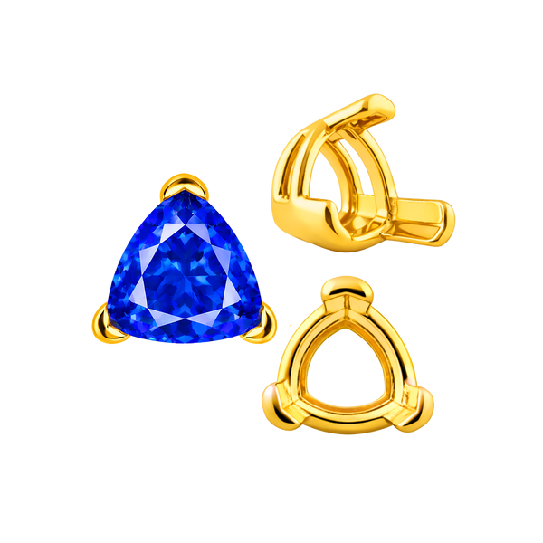 ITI NYC V-End Trillion Shape Wire Basket Settings in 18K Gold (3.00 mm - 12.00 mm)