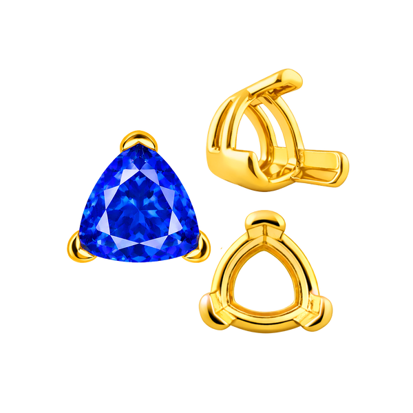 ITI NYC V-End Trillion Shape Wire Basket Settings in 18K Gold (3.00 mm - 12.00 mm)