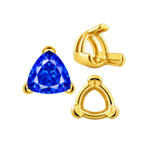 ITI NYC V-End Trillion Shape Wire Basket Settings in 14K Gold (3.00 mm - 16.00 mm)