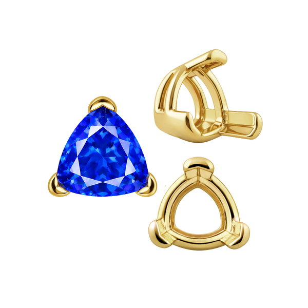 ITI NYC V-End Trillion Shape Wire Basket Settings in 14K Gold (3.00 mm - 16.00 mm)