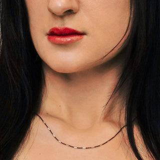 Baxter St. Bar Black Ruthenium Cable Chain Necklace in Sterling Silver