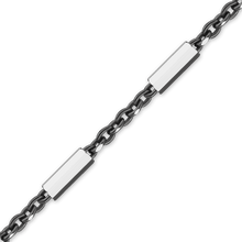 Load image into Gallery viewer, Bulk / Spooled Black Ruthenium Bar Cable Chain in Sterling Silver (1.20 mm)
