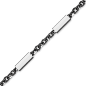 Bulk / Spooled Black Ruthenium Bar Cable Chain in Sterling Silver (1.20 mm)