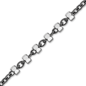 Bulk / Spooled Black Ruthenium Multi-Studded Cable Chain in Sterling Silver (1.30 mm)