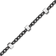 Load image into Gallery viewer, Bulk / Spooled Black Ruthenium Studded Cable Chain in Sterling Silver (1.40 mm)
