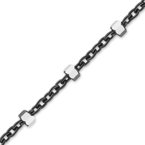 Bulk / Spooled Black Ruthenium Studded Cable Chain in Sterling Silver (1.40 mm)