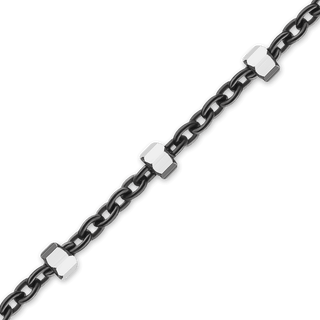 Bulk / Spooled Black Ruthenium Studded Cable Chain in Sterling Silver (1.40 mm)