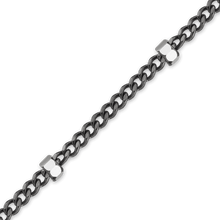 Load image into Gallery viewer, Bulk / Spooled Black Ruthenium Studded Curb Chain in Sterling Silver (1.00 mm)
