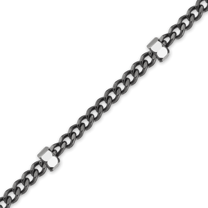 Bulk / Spooled Black Ruthenium Studded Curb Chain in Sterling Silver (1.00 mm)