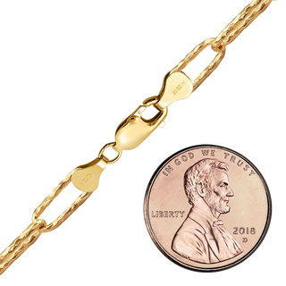 Finished Textured Paperclip Cable Anklet in 14K Gold-Filled