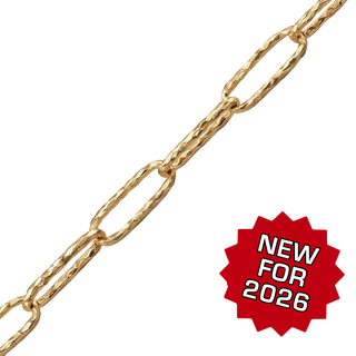 Bulk / Spooled Hammered Paperclip Cable Chain in 14K Gold-Filled (4.30 mm)