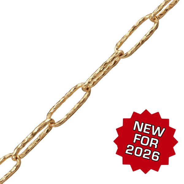 Bulk / Spooled Hammered Paperclip Cable Chain in 14K Gold-Filled (4.30 mm)