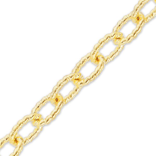 Bulk / Spooled Textured Cable Chain in 14K Yellow Gold (1.90 mm - 2.30 mm)