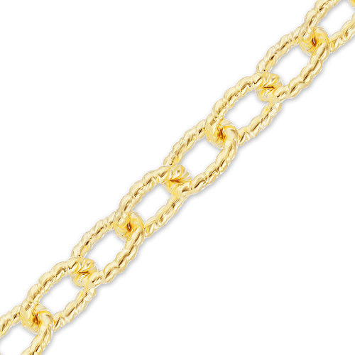 Bulk / Spooled Textured Cable Chain in 14K Yellow Gold (1.90 mm - 3.35 mm)