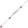 Finished Diamond by the Yard Cable Chain Bracelet in 14K White Gold with Tourmaline Stones