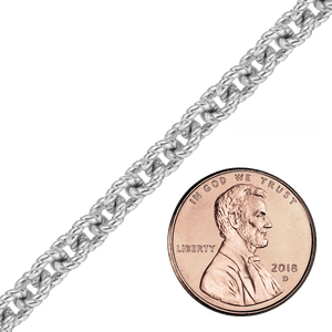 Bulk / Spooled Twist Cable Chain in Sterling Silver (1.90 mm - 4.50 mm)