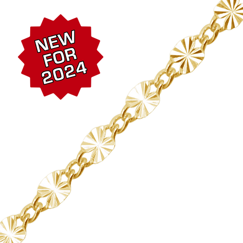 Bulk / Spooled Valentino (Alternating Curb) Chain in 14K Gold-Filled (2.80 mm)