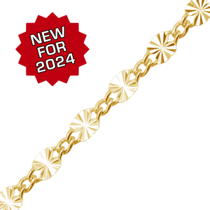 Bulk / Spooled Valentino (Alternating Curb) Chain in 14K Gold-Filled (2.80 mm)